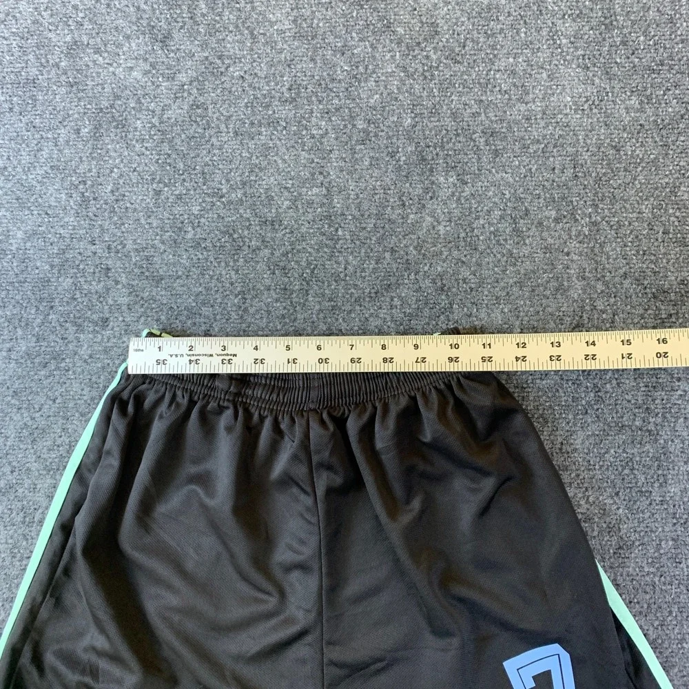 Adidas Ajax Amsterdam Soccer Shorts Mens M Black Good Mint Stripe Number 7 5252